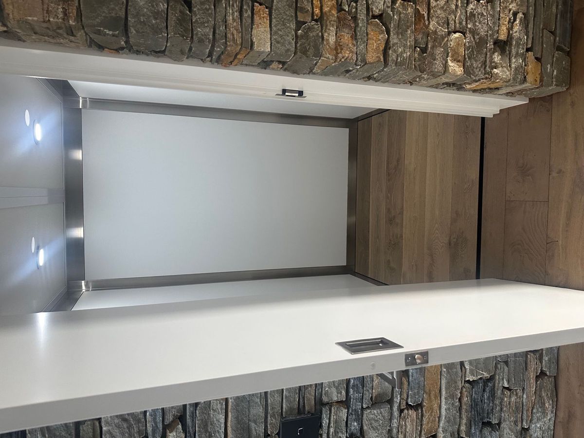 Bright home lift cabin interior